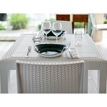 Tavolo quadrato da giardino in polipropilene effetto rattan 80x80 cm - Dallas