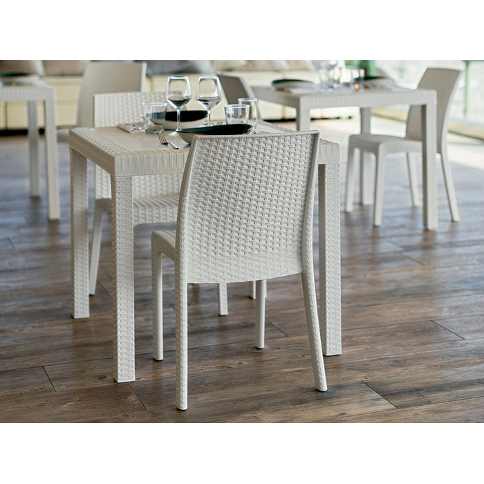 Tavolo quadrato da giardino in polipropilene effetto rattan 80x80 cm - Dallas - BICA - 34272533905624