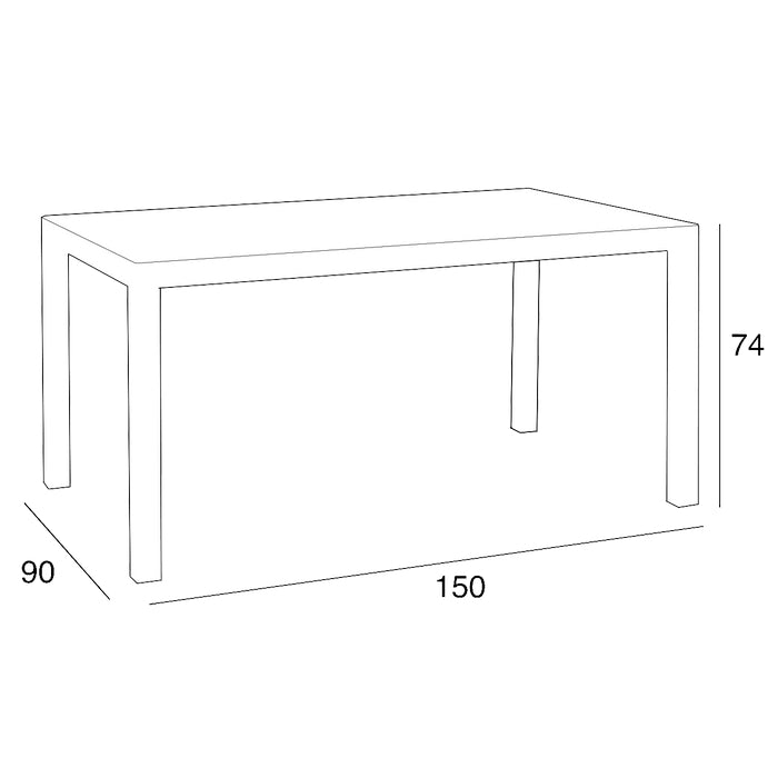 Tavolo da giardino in polipropilene effetto rattan 150x90 cm - Houston - BICA - 34321521344728