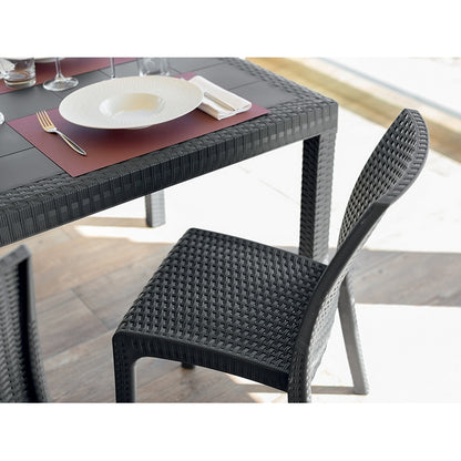 Tavolo da giardino in polipropilene effetto rattan 150x90 cm - Houston