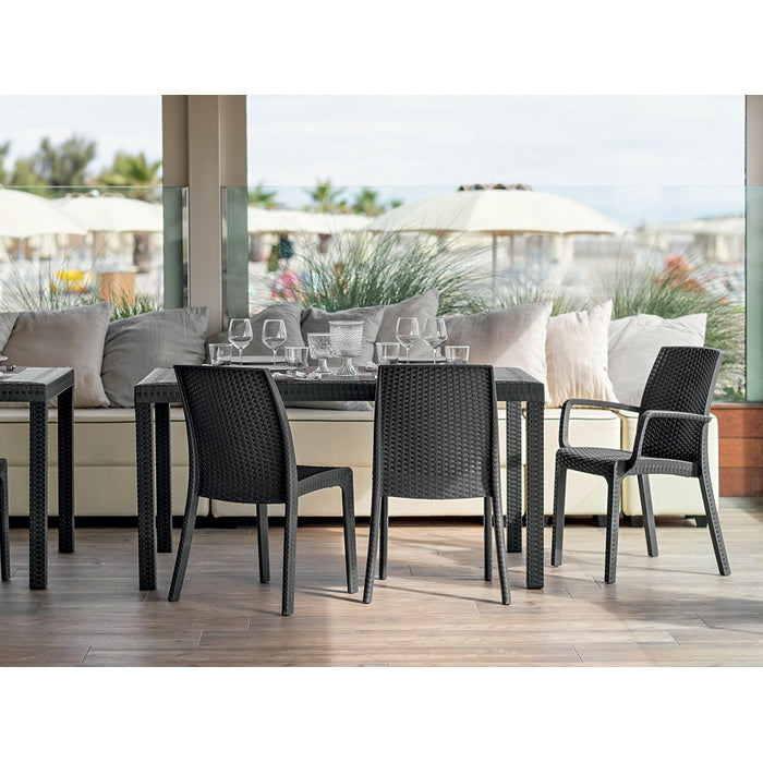 Tavolo da giardino in polipropilene effetto rattan 150x90 cm - Houston - BICA - 34272542851288