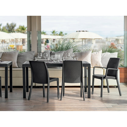 Tavolo da giardino in polipropilene effetto rattan 150x90 cm - Houston