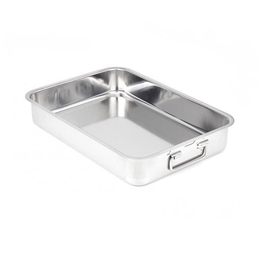 Teglia rettangolare in acciaio inox con manici - Lasagnera - INOXRIV - 34276794073304