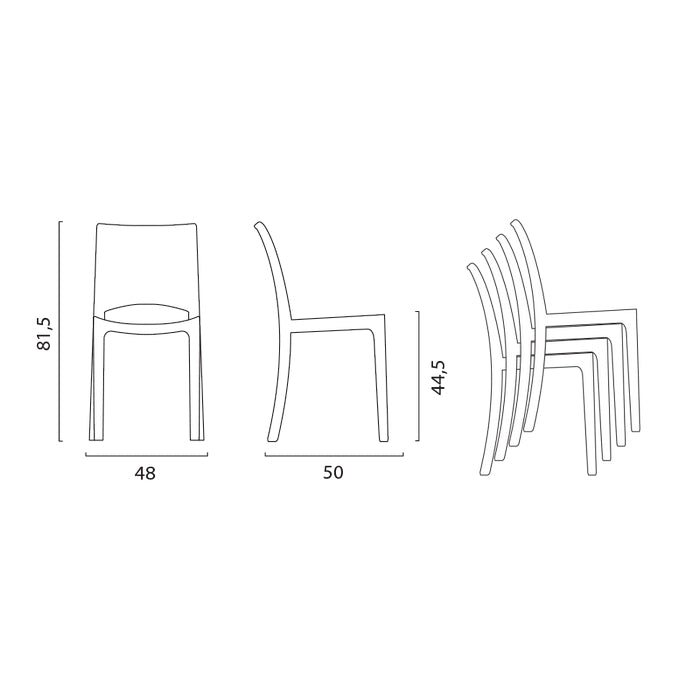Sedia in policarbonato impilabile trasparente - B-Side - GRAND SOLEIL - 34269814882520