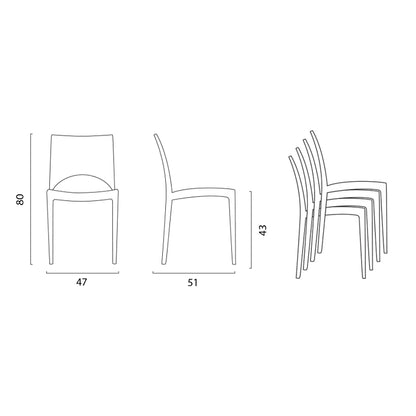 Sedia impilabile in polipropilene - Paris