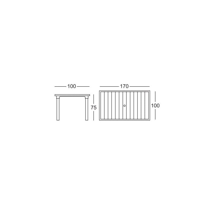 Tavolo da giardino in tecnopolimero 170x100 cm - Ercole - SCAB GIARDINO - 34321532190936