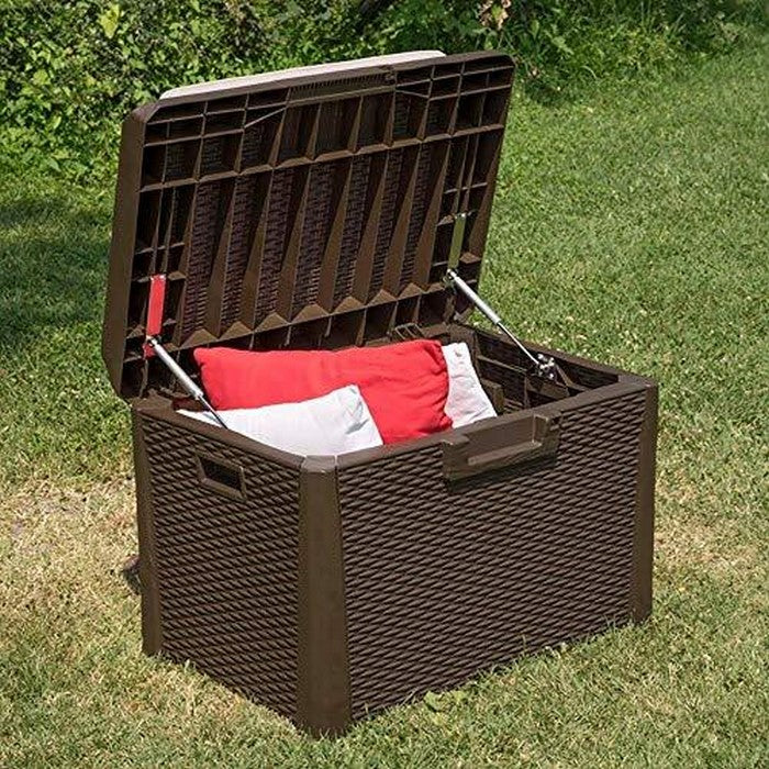 Baule da giardino compact box con cuscino - Santorini Plus - TOOMAX - 34272691683544