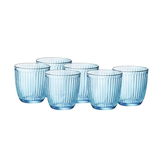 Set 6 bicchieri in vetro azzurro - Line Acqua - BORMIOLI - 35125937995992