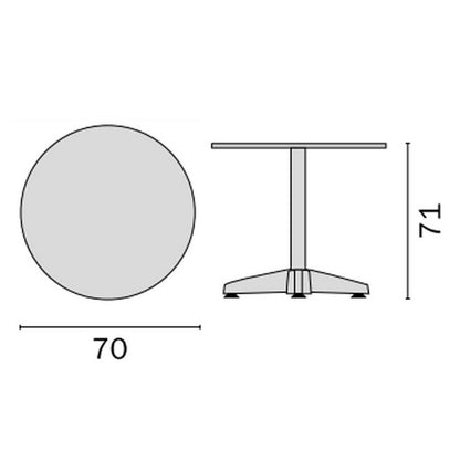 Tavolino tondo in alluminio e acciaio 70 cm