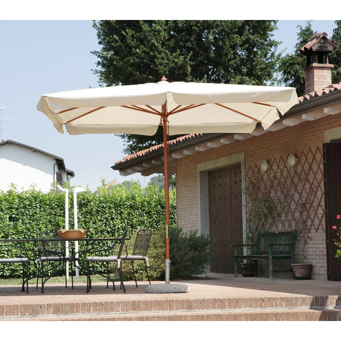 Ombrellone da giardino ecru con palo centrale in legno - GREENWOOD - 34273654472920