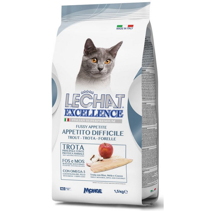 LeChat Excellence Appetito Difficile Trota 1,5kg - MONGE - 35596022710488