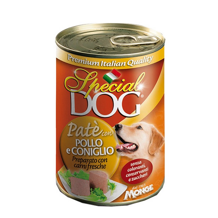 Special Dog All Breeds Adult Paté con Pollo e Coniglio 400g - MONGE - 63048068202874