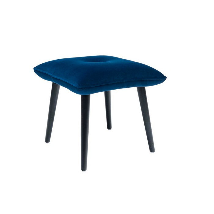 Sgabello quadrato in velluto blu - NOVITA' HOME - 34269986717912