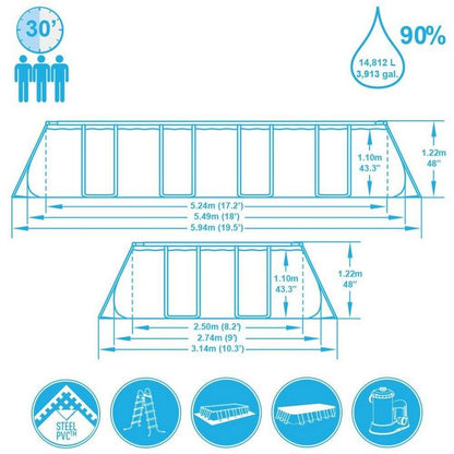 Piscina rettangolare Power Steel frame