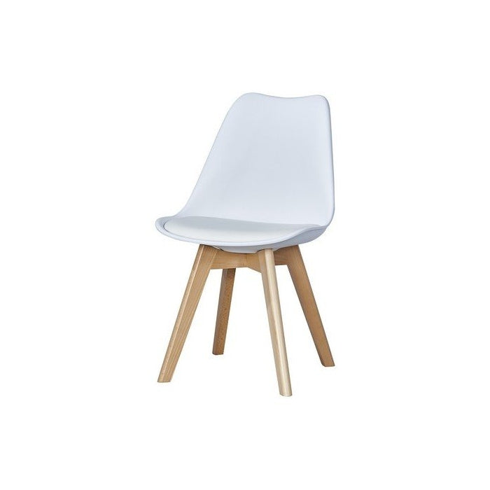 Sedia scandinava Lelia con seduta in ecopelle e gambe in legno - CASA COLLECTION - 34261646901464