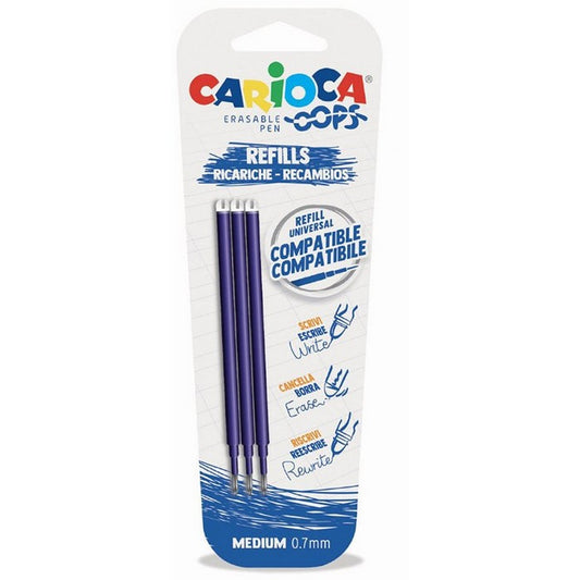 Carioca ricarica per biro cancellabili Oops - blu - INGRO CART - 