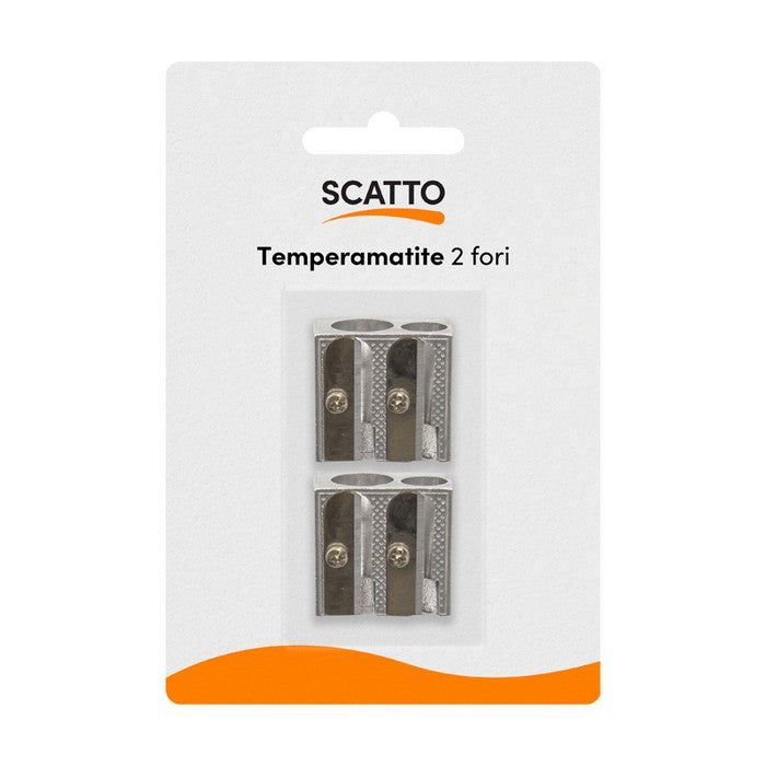 Confezione da 2 temperamatite metallo 2 fori - SCATTO ENERGIA CREATIVA - 34277970804952