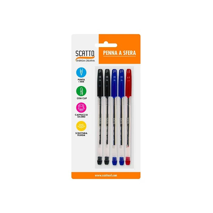 Set 5 penne a sfera - SCATTO ENERGIA CREATIVA - 34277977948376