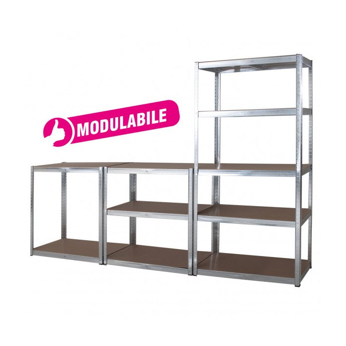 Scaffale in metallo con 5 ripiani in mdf - VERDELOOK - 35059398901976