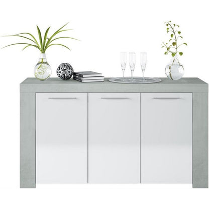 Credenza 3 ante bianco e cemento