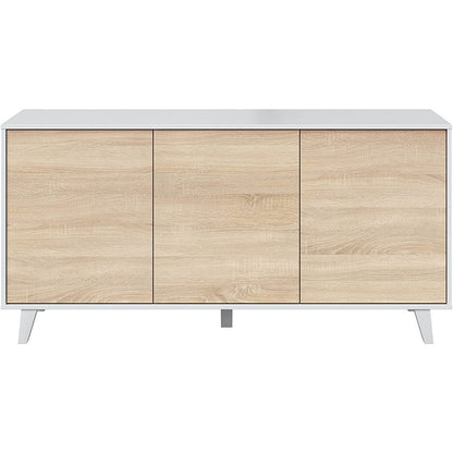 Credenza 3 ante bianco e rovere - Zaiken