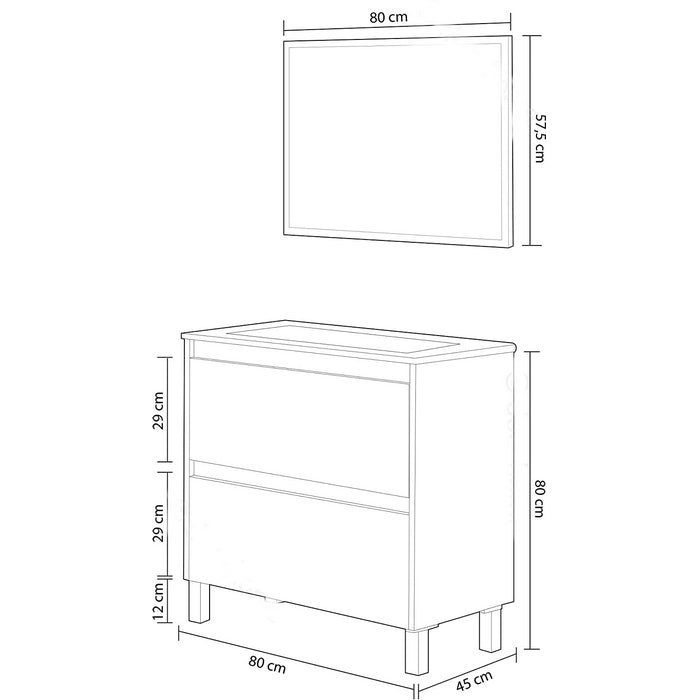 Mobile da bagno con specchio - Dakota - FORES - 34266367557848