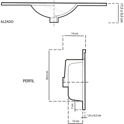 Lavabo rettangolare in ceramica