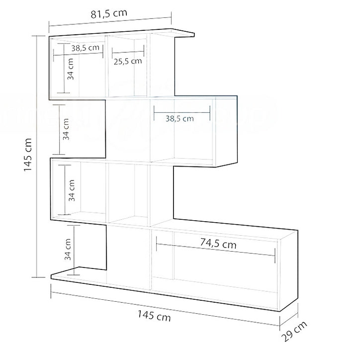 Libreria con ripiani sfalsati - Zig Zag - FORES - 34261761261784