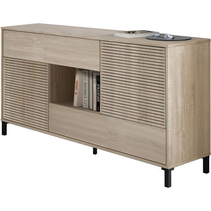 Credenza con 2 ante e 2 cassetti rovere canadien - FORES - 34266474873048