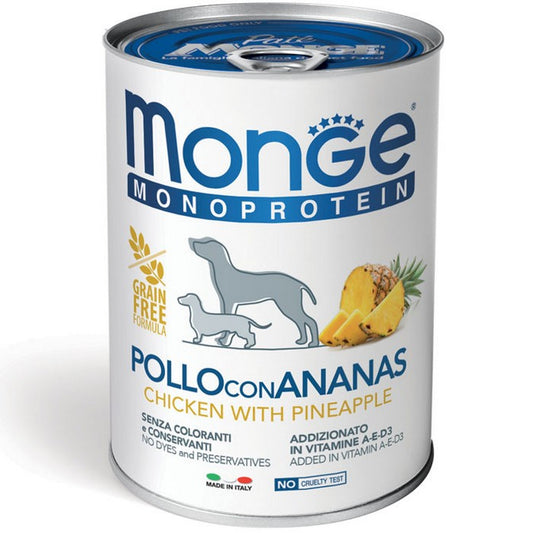 Monge Monoprotein Paté Pollo con Ananas 400g - MONGE - 34289895669976