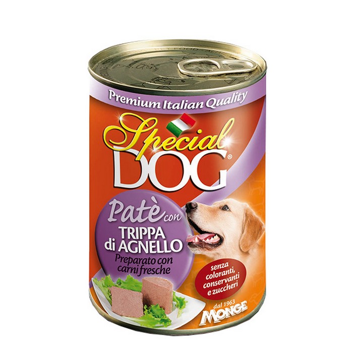 Special Dog All Breeds Adult Paté con Trippa di Agnello 400g - MONGE - 63048069284218