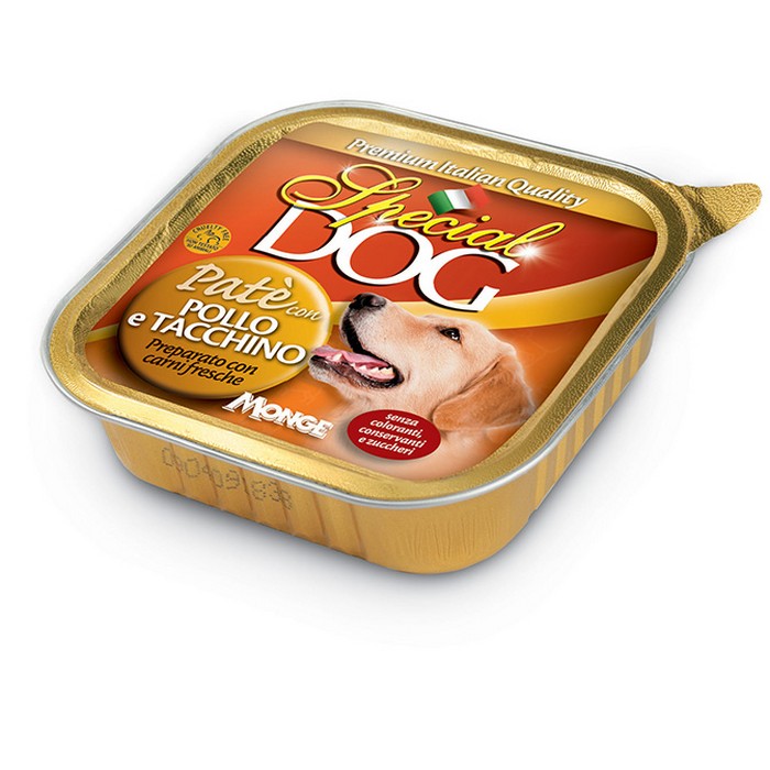 Special Dog All Breeds Adult Paté con Pollo e Tacchino 300g - MONGE - 63048070267258