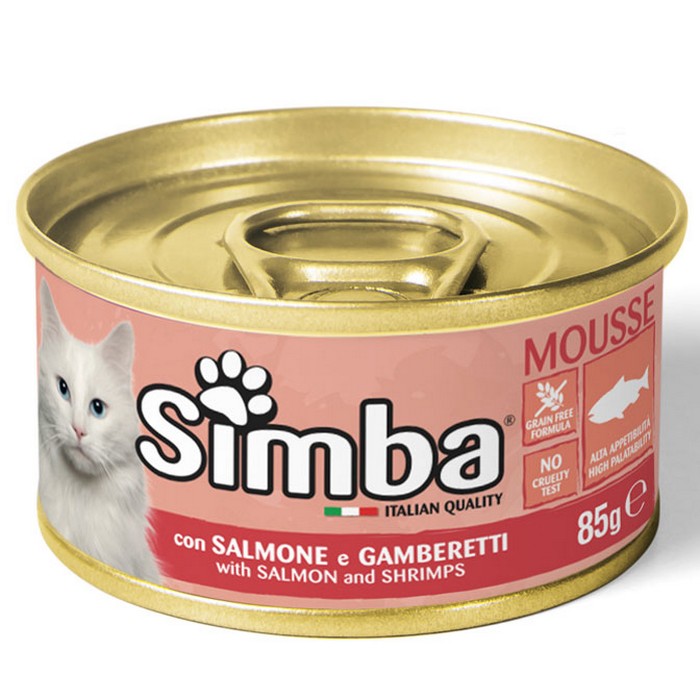 Simba Gatto Mousse con Salmone e Gamberetti 85g - SIMBA - 63048076296570