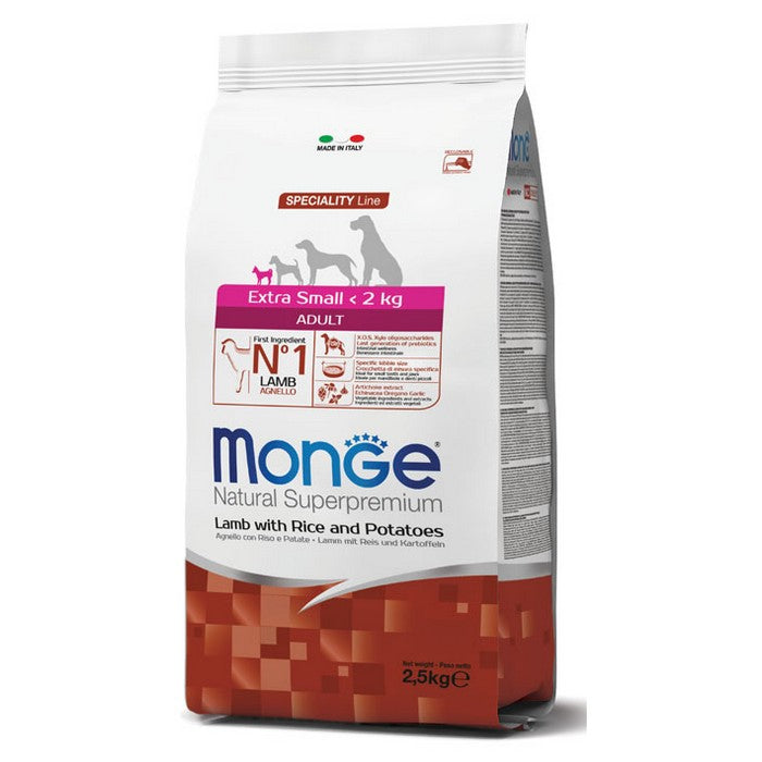 Monge Natural Superpremium Extra Small Adult Agnello con Riso e Patate - MONGE - 35683542302936