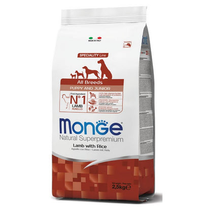 Monge Natural Superpremium All Breeds Puppy & Junior Agnello con Riso