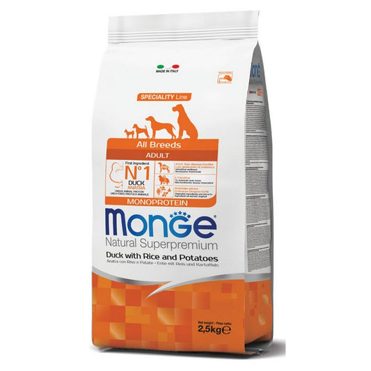 Monge Natural Superpremium All Breeds Adult Monoprotein Anatra con Riso e Patate - MONGE - 34288962207960