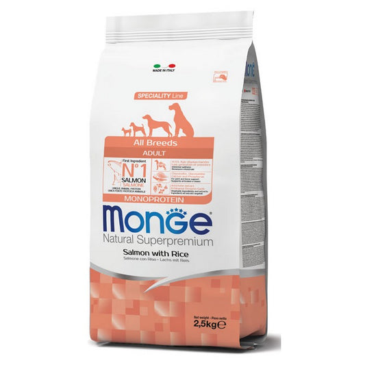 Monge Natural Superpremium All Breeds Adult Monoprotein Salmone con Riso - MONGE - 34288977543384