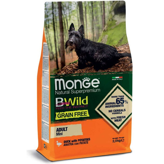 Monge BWild Grain Free Mini Adult Anatra con patate - MONGE - 34289823875288