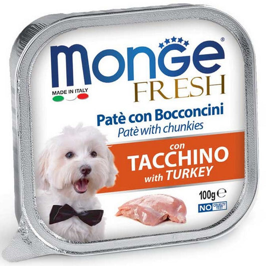 Monge Fresh Paté e Bocconcini con Tacchino 100g - MONGE - 34289850745048