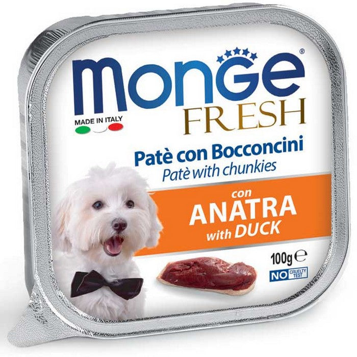 Monge Fresh Paté e Bocconcini con Anatra 100g - MONGE - 34288765993176