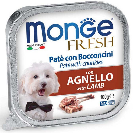 Monge Fresh Paté e Bocconcini con Agnello 100g - MONGE - 34289844748504