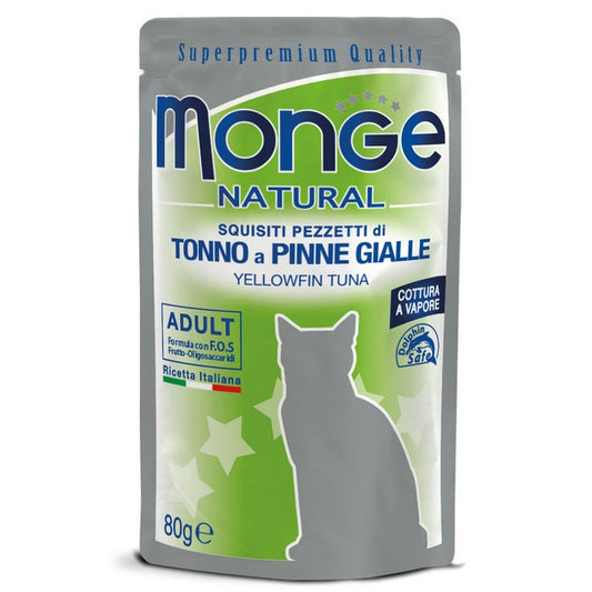 Monge Natural Gatto Pezzetti di Tonno a pinne gialle - Adult 80g - MONGE - 34289918410968