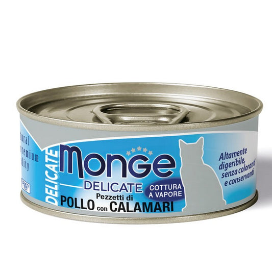 Monge Delicate Gatto Pezzetti di Pollo con Calamari - Adult 80g - MONGE - 34289832165592