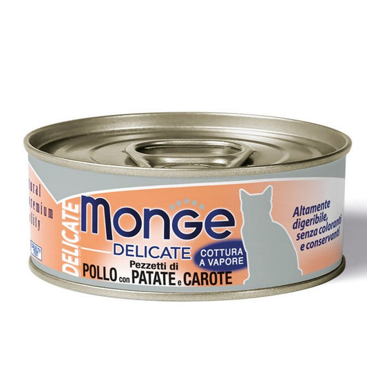 Monge Delicate Gatto Pezzetti di Pollo con Patate e Carote - Adult 80g - MONGE - 34289833476312