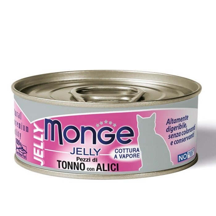 Monge Jelly Gatto Pezzi di Tonno con Alici - Adult 80g - MONGE - 34288820191448