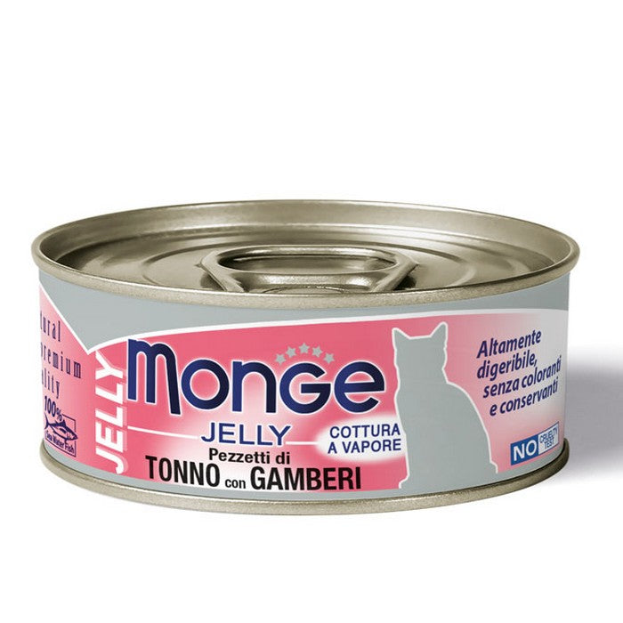 Monge Jelly Gatto Pezzetti di Tonno con Gamberi - Adult 80g - MONGE - 34288816750808