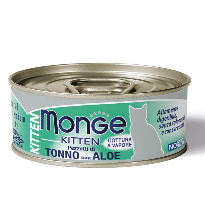 Monge Jelly Gatto Pezzetti di Tonno con Aloe - Kitten 80g - MONGE - 34288814850264