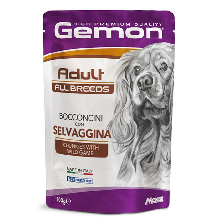 Gemon All Breeds Adult Bocconcini con Selvaggina 100g - GEMON - 34668416139480