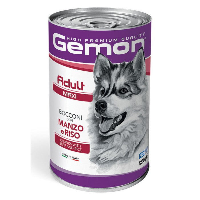 Gemon Maxi Adult Bocconi con Manzo e Riso 1,25kg - GEMON - 35683840852184