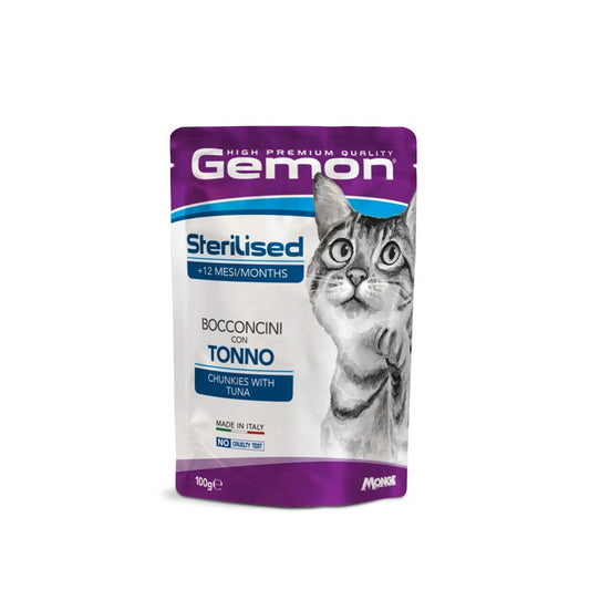 Gemon Gatto Sterilised Bocconcini con Tonno 100g - GEMON - 34515998671064